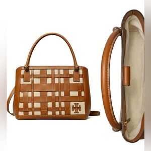 Tory Burch McGraw Canvas & Leather Woven Satchel